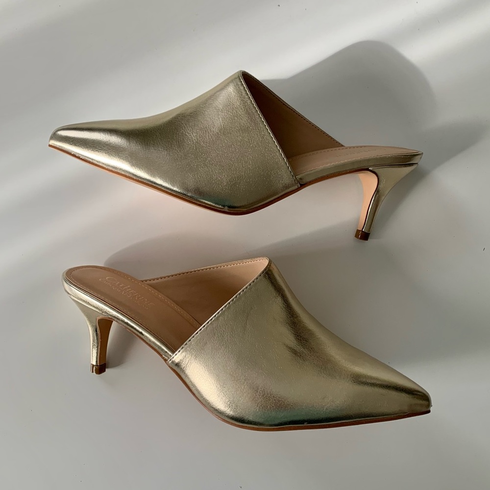 Catherine Malandrino Gold Slip On Heels
